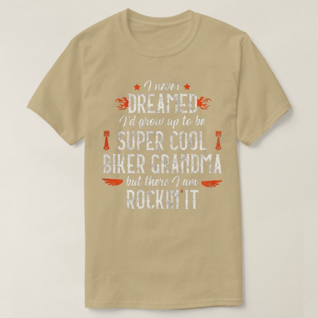 T-shirt Womens Motorcycle Grand-mère Biker Vintage Grand-m (Design devant)