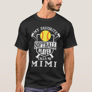 T-shirt Womens My Favori Softball Player Me Appelle Mimi O