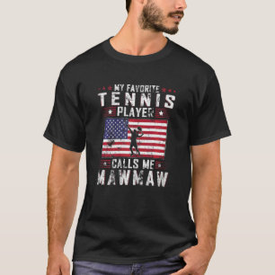 T-shirt Womens My Favori Tennis Player Me Appelle Mawmaw M