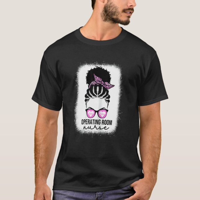 T-shirt Womens Operating Room Nurse Black Afro Women OR Nu (Devant)