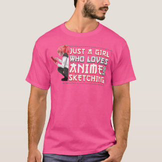 T-shirt Womens Otaku Weeb Juste Une Fille Qui Aime Anime E