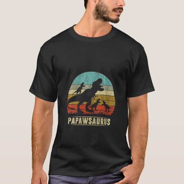 T-shirt Womens Papawsaurus T Rex Papaw Dinosaur 3 Ki (Devant)