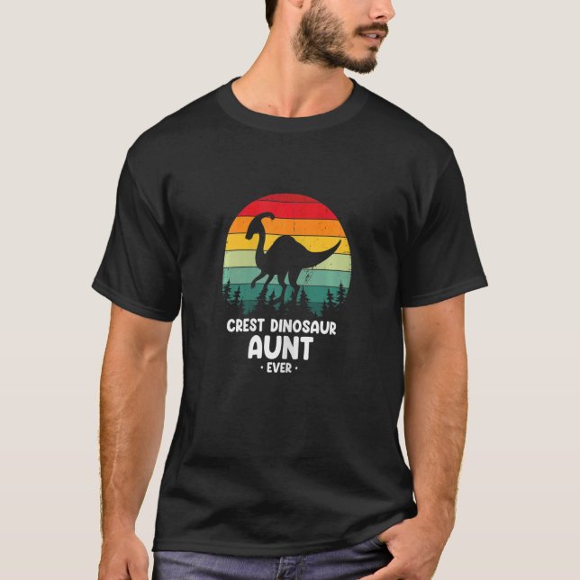 T-shirt Womens Parasaurolophus for Cest Dinosaur Aunt ever (Devant)