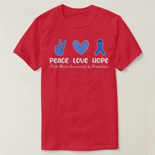 T-shirt Womens Peace Love Hope Child Abuse Awareness Preve (Design devant)