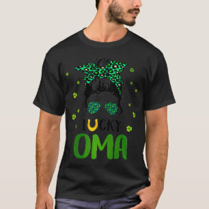 T-shirt Womens Ph St Patricks Day Mess Bun Women Green Leo