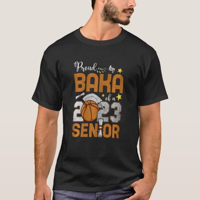 T-shirt Womens Proud Baka Of A 2023 Senior Basketball Grad (Devant)