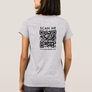 T-shirt Womens QR Code Scan Me Back Print Light Steel Grey