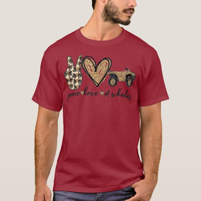 T-shirt Womens Quad ATV Peace Love 4Wheeler Bikes Racing (Devant)