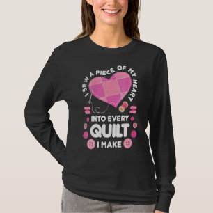 T-shirt Womens Quilting Coeur Machine à coudre coudre coud
