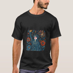 T-shirt Womens Retro 4 Juillet Statue de la Liberté Améric