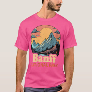T-shirt Womens Retro Parc national Banff Randonnée Camping