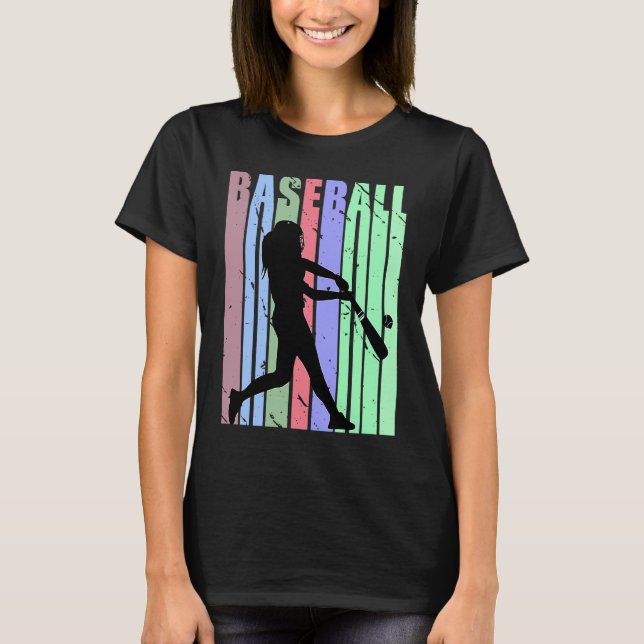T-shirt Womens Retro Softball Fan Baseball Run Grade (Devant)
