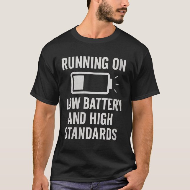 T-shirt Womens Running On Low Battery And High Standards F (Devant)