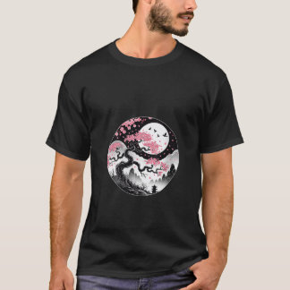 T-shirt Womens Sakura japanese cherry blossom nd moon japa