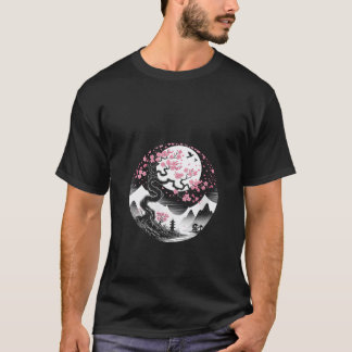 T-shirt Womens Sakura japanese cherry blossom nd moon japa