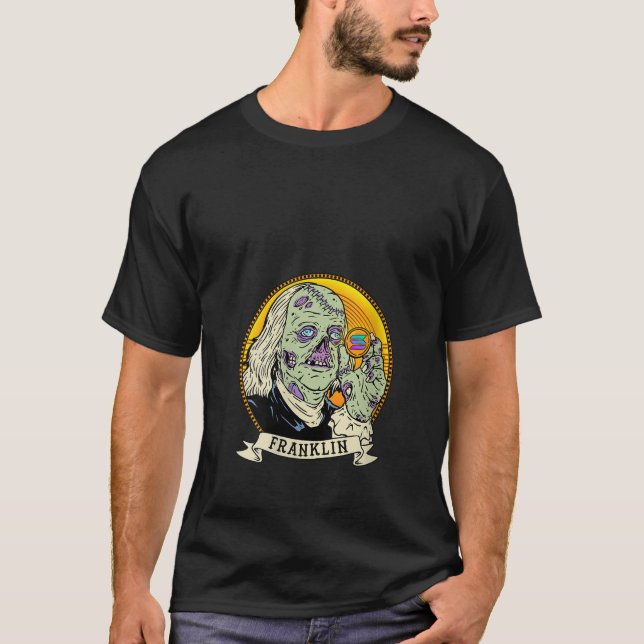 T-shirt Womens Solana Zombie Dollar Ben Franklin Hotel SOL (Devant)