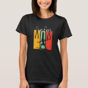 T-shirt Womens Surfing Summer - Surfer Beach Mom Retro Vin