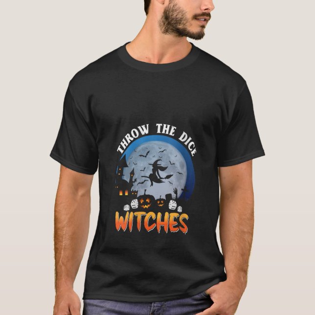 T-shirt Womens Throw The Dice Witches Bunco Party Funny Ha (Devant)