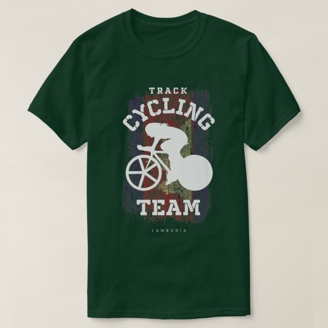 T-shirt Womens Track Cycling Cambodia Road Bike Speed Cycl (Design devant)