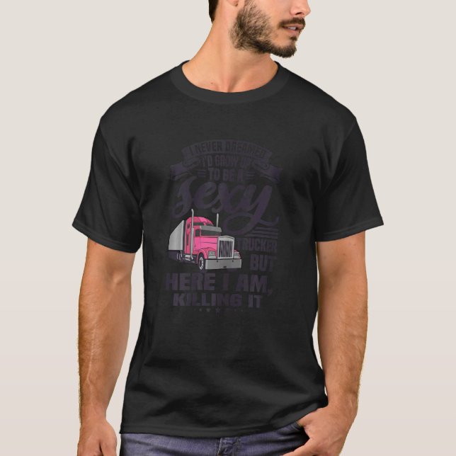 T-shirt Womens Trucker Accessories For Truck Driver Woman (Devant)
