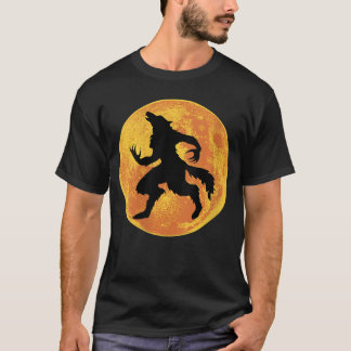 T-shirt Womens Werewolf Halloween Full Moon Scary Wolf Hor