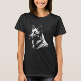 T-shirt Women's White German Shepherd Black Tee