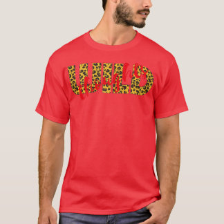 T-shirt Womens WILD Thonges Leopard Cheetah Print Red