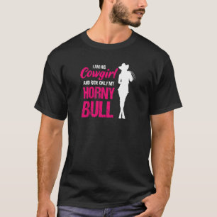 T-shirt Womens Wild West Rodeo Bull Riding Cowgirl