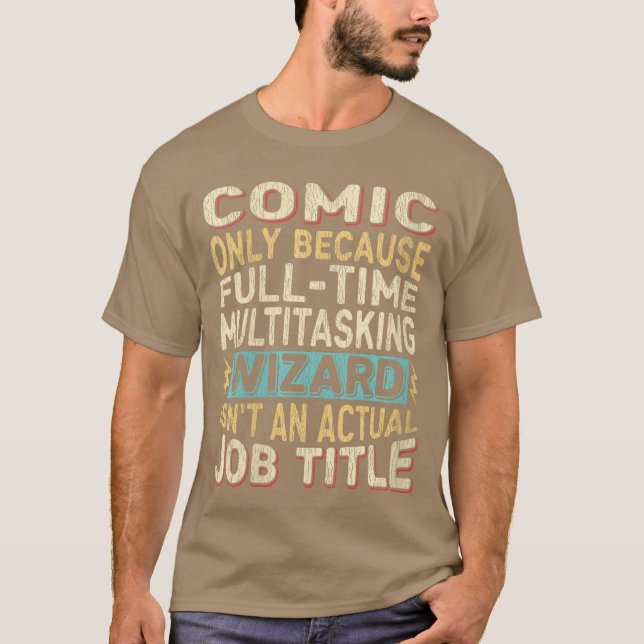 T-shirt Womens Wizard Jobitle Quote Funny Comic VNeck retr (Devant)