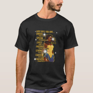 T-shirt Wonder Black Woman Black Strong Woman Tee