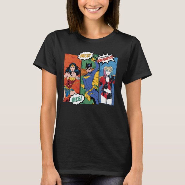 T-shirt Wonder Woman, Batgirl & Harley Quinn Holiday (Devant)