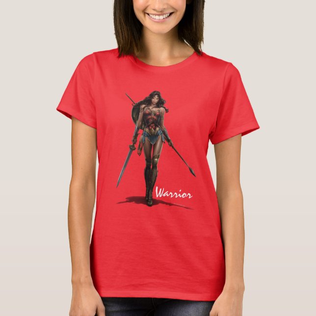 T-shirt Wonder Woman Battle-Ready Comic Art (Devant)