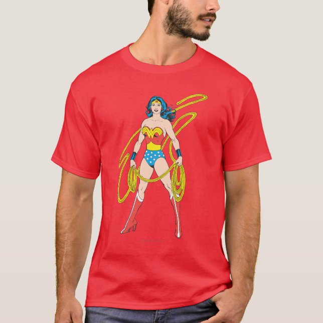 T-shirt Wonder Woman détient Lasso 5 (Devant)