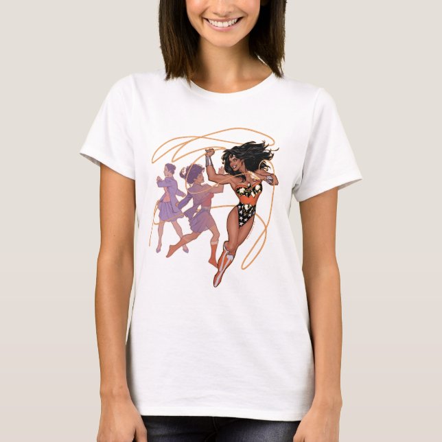 T-shirt Wonder Woman Diana Prince Transformation (Devant)