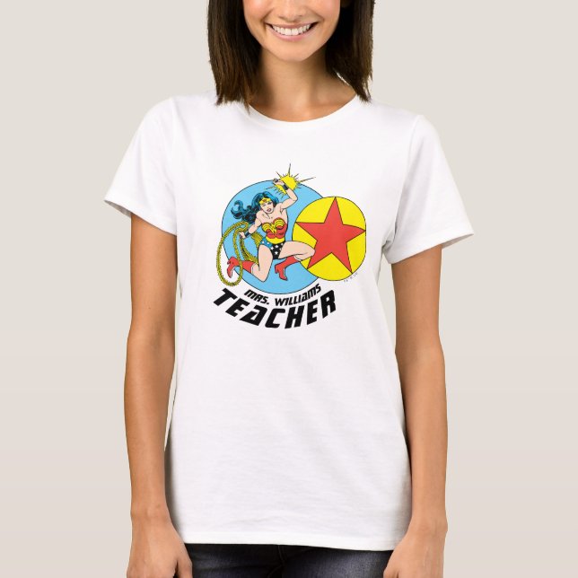 T-shirt Wonder Woman Étoile rouge enseignant (Devant)