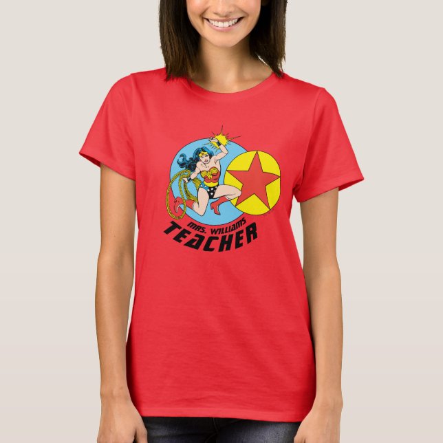 T-shirt Wonder Woman Étoile rouge enseignant (Devant)