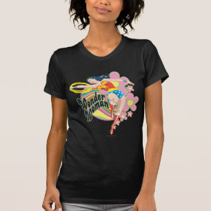 T-shirt Wonder Woman Flowers rétro
