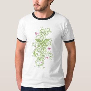 T-shirt Wonder Woman Green Swirls Logo
