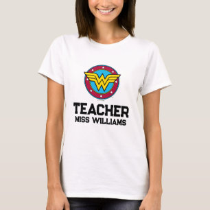 T-shirt Wonder Woman   Logo Cercle & Etoiles
