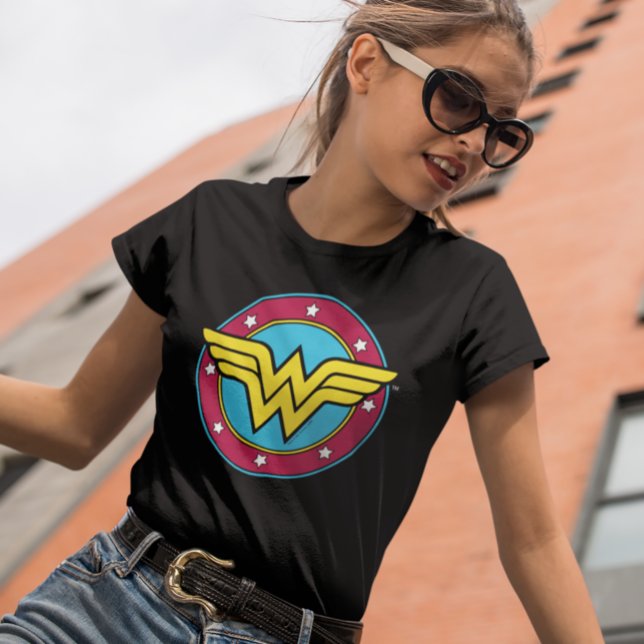 T-shirt Wonder Woman | Logo Cercle & Etoiles (Créateur téléchargé)