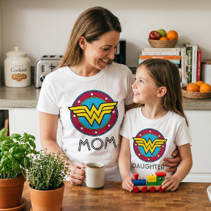 T-Shirt Wonder Woman   Logo personnalisé Cercle et Étoiles