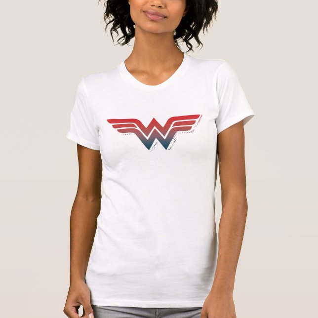 T-shirt Wonder Woman Red Blue Gradient Logo (Devant)