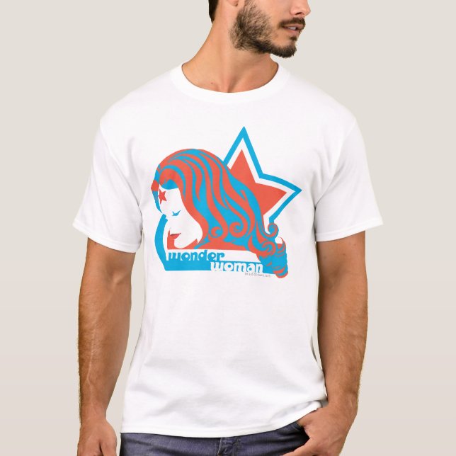 T-shirt Wonder Woman Red & Blue Star (Devant)