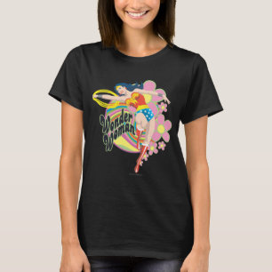 T-shirt Wonder Woman Retro Flowers