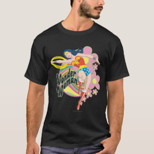 T-shirt Wonder Woman Retro Flowers
