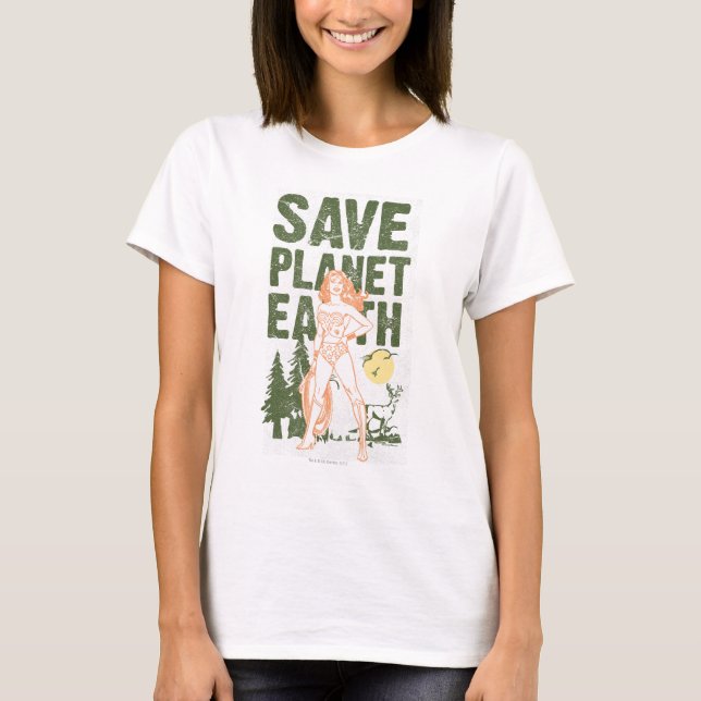 T-shirt Wonder Woman Sauver la planète Terre (Devant)