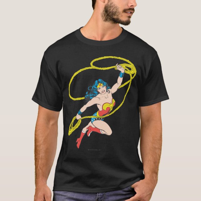 T-shirt Wonder Woman tient Lasso 3 (Devant)