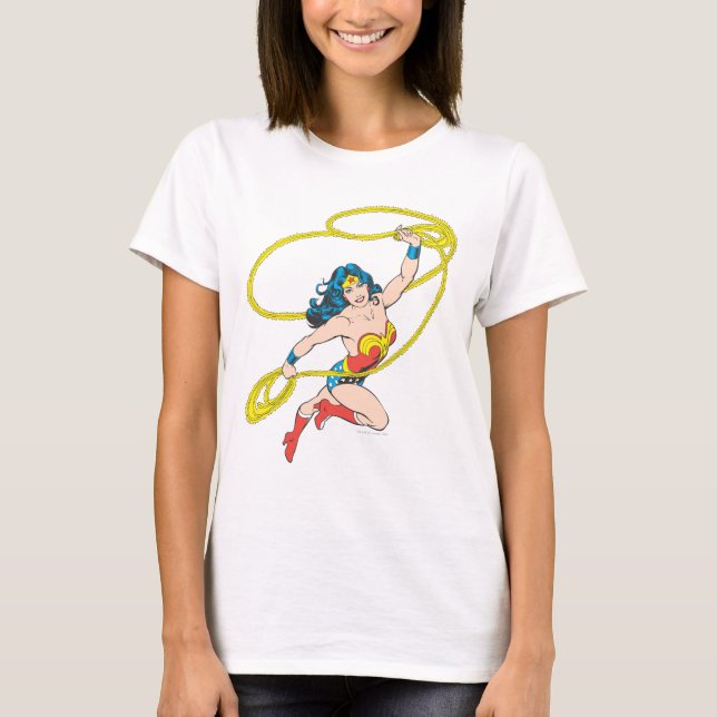 T-shirt Wonder Woman tient Lasso 3 (Devant)