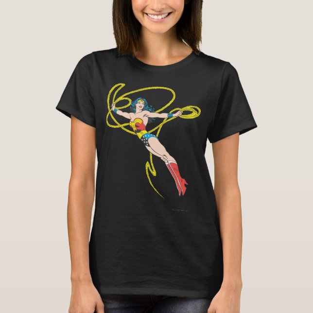 T-shirt Wonder Woman tient Lasso 4 (Devant)