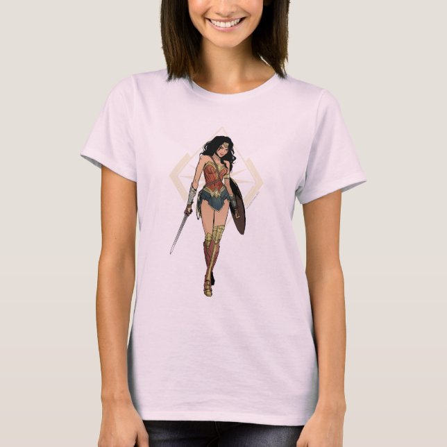 T-shirt Wonder Woman With Sword Comic Art (Devant)